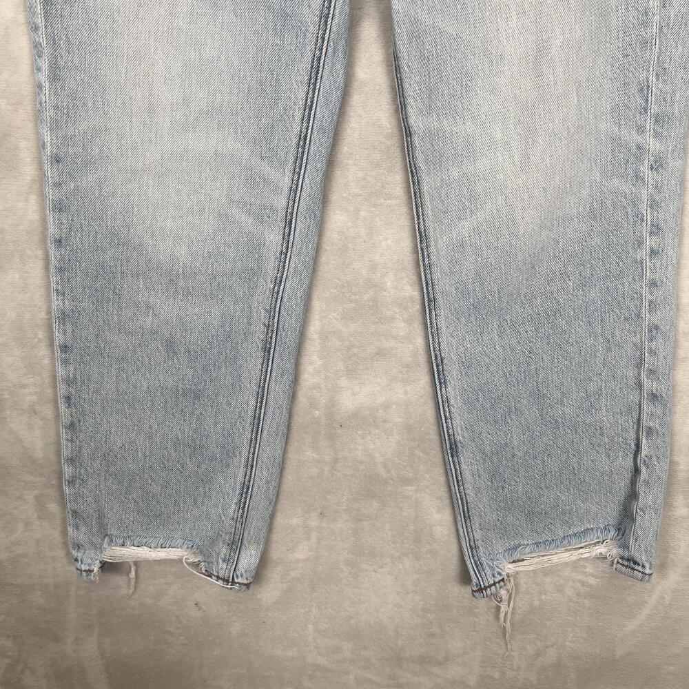 American Eagle 90s High Rise Boyfriend Jeans Womens 4 Blue Distressed Denim - Picture 3 of 12